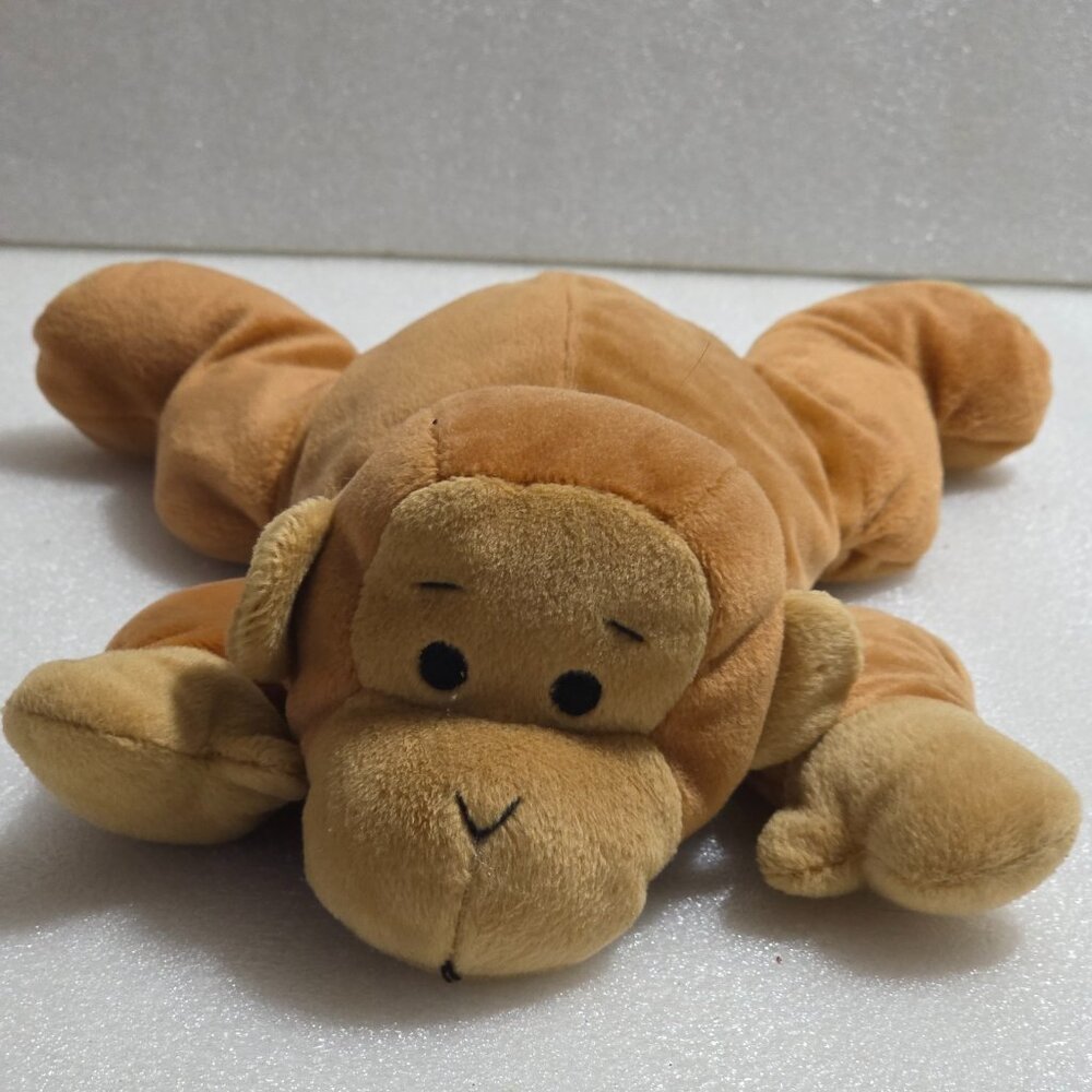 Ty Pillow Pals SWINGER the Monkey Brown Green Bow Plush Vintage 1997 14"